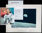 Apollo 13: Three Signed Pieces by Commander James Lovell - NASA Portrait, View of Earth and Business Letter