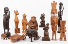 Wood Carvings From Around The World: 12 Figural and Animal Wood Carvings from East Africa, Ecuador, Guatemala and Germany